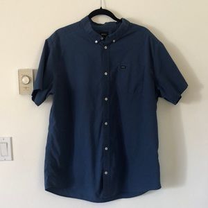 RVCA Blue Short Sleeve Button Down